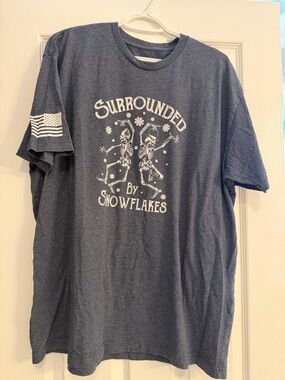 Grunt Style Navy Blue Short-Sleeve Graphic Tee with White Print